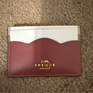 NWT COACH Petal Card Case Wallet Glovetanned & Smooth Leather CW923